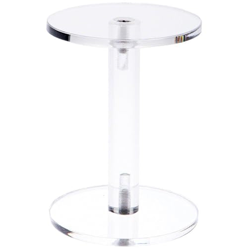 Plymor Clear Acrylic Round Barbell Pedestal Display Riser, 4.25" H x 3" D (3/16" thick) - size: 4.25" x 3" x 3"