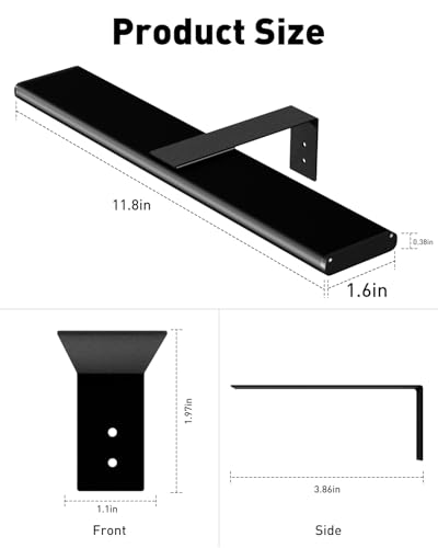 Diomart Picture Lights for Wall, 12'' Dimmable Remote LED Art Light with 15 Color Temps, USB-C Rechargeable Battery Picture Light Wireless, Timer, for Paintings, Canvas, Photos, Bedroom（Black） ﻿