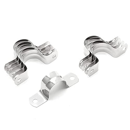 20Pcs 1 Inch Stainless Steel Conduit Clamps, Two Hole U Bracket Rigid Pipe Metal U Clamp Conduit Strap Tension Clips U-tube Clamp Heavy Duty - size: 1 inch / 25 mm