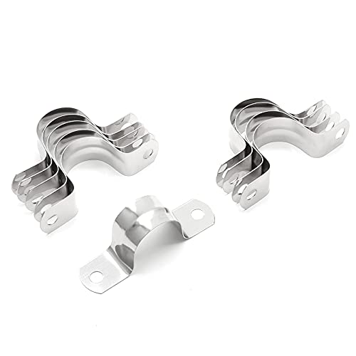 20Pcs 1 Inch Stainless Steel Conduit Clamps, Two Hole U Bracket Rigid Pipe Metal U Clamp Conduit Strap Tension Clips U-tube Clamp Heavy Duty - size: 1 inch / 25 mm