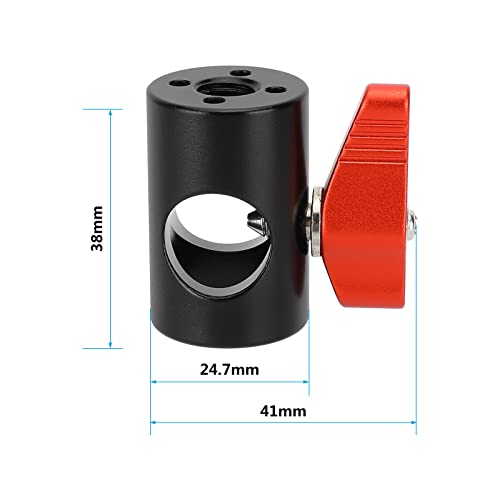 CAMVATE Light Stand Head Adapter with ARRI 3/8"-16 Thread Hole and 4 Locating Hole(Red)-3113