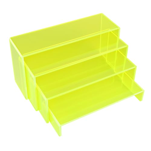 ELEGANTLIFE Acrylic Display Risers Set of 4, 4-Level Tiered Display Stands for Cupcakes, Small Figures & Jewelry, Compact Countertop Display Shelf, Multiple Colors Available (Light Green (Translucent)) - color: Light Green (Translucent)