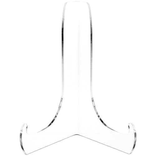 Plymor Clear Acrylic 60-Degree Angle Easel With Shallow Support Ledges, 6" H x 4.5" W x 3.5" D (2 Pack) - size: 6" X 4.5" X 3.5"