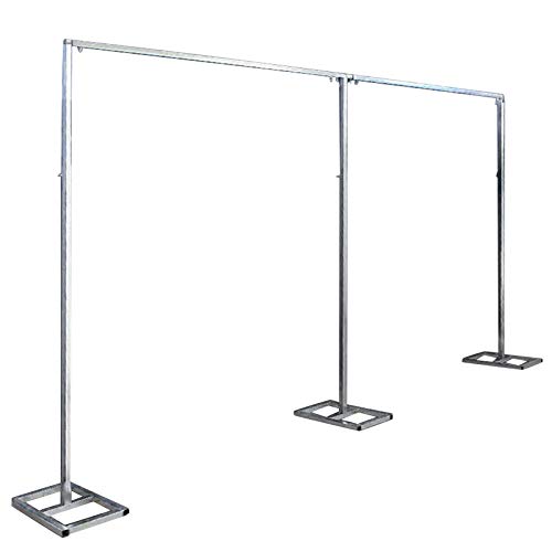 10x20ft Backdrop Stand, Wedding Party Backdrop Stand Pipe Kit Curtain Frame, Professional Background Support, Heavy Duty Photoshoot Stand for Wedding Party Celebration Photography Stage - color: Silver, size: 10 FT x 20 FT