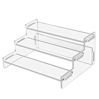 PRETYZOOM Acrylic Figure Display Stand 3-Tier Riser Organizer 9.05X5.90X3.74 Inch Multi-Layer Shelf for Collectibles Figurines Dolls and Perfume Storage