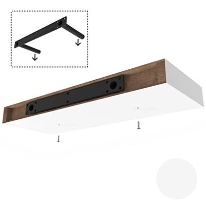 Ballucci Floating Shelf, 36" Wood Wall Shelf with Invisible Brackets for Bathroom, Living Room, Bedroom, Kitchen, Nursery, 6" Deep, White - color: White, size: 36" - 1 Piece
