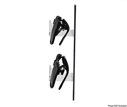 Marketing Holders 2 Pack Eyeglass Holder Black Back Clear Nose Acrylic 2 Tier Sunglasses Wall Mount Glasses Display Rack with Hanging Hardware and 2 Pre Drilled Holes - size: 2 Tier Black