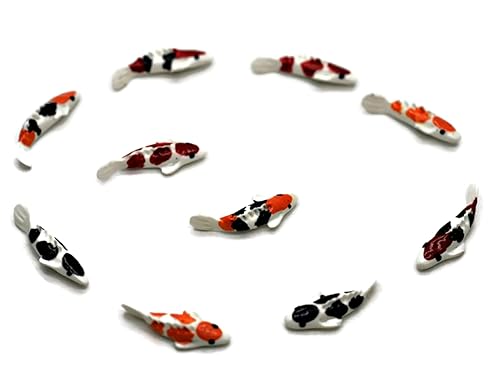Mini Koi Fish Figurines Garden 10 Mix Colorful Koi Fish Animal Figurine Garden Display Minimal Decoration
