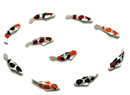 Mini Koi Fish Figurines Garden 10 Mix Colorful Koi Fish Animal Figurine Garden Display Minimal Decoration
