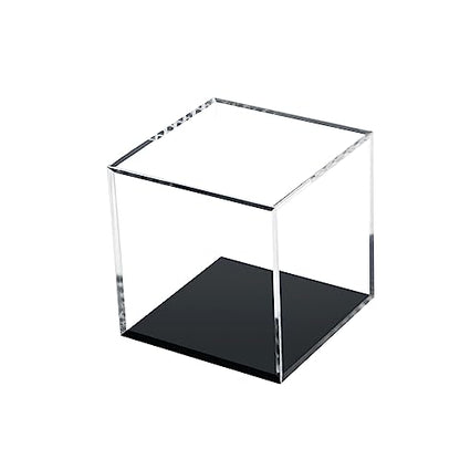 Clear Acrylic Boxes for Collectibles Display, Removable Countertop Storage Box Cube Organizer Stand Riser, Dustproof Protection Showcase for Crystals Minerals Slab Fossil Coral, 3x3x3Inch