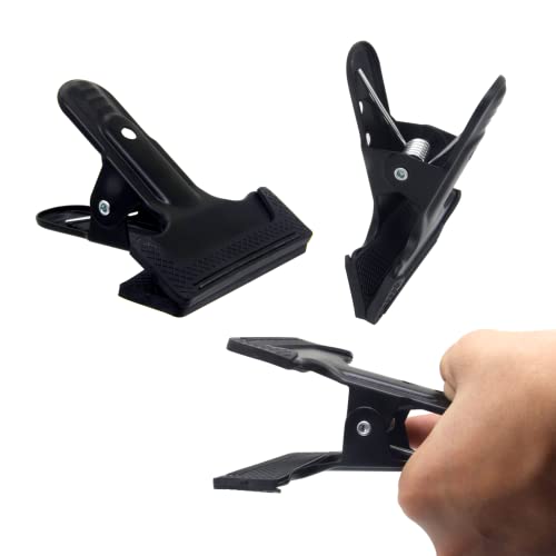 2 Pack 4-1/4" Heavy Duty Spring Clamps Clips, Black Metal Rubber Hinge Clip File Clamps for Photography Background Stands, Home Improvement Projects (2.17" Opening) - color: 2 Pcs Black