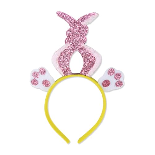 Chicken Rabbits Ears Hairband Photo Props Easters Hair Hoop Headband Party Headpiece Fun Headbands for Music Festival - style: Pink wrapped rabbit model