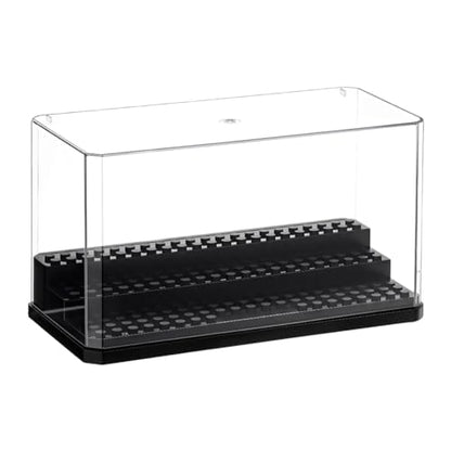 OLYCRAFT Acrylic Minifigure Display Case Box Display Case for Minifigure Action Figures Blocks Removable Display Box Cube Showcase for Models Gifts Dustproof Storage Display Boxes - Black - color: Black