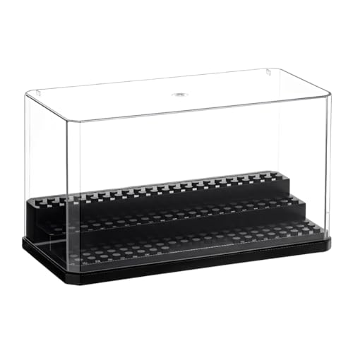 OLYCRAFT Acrylic Minifigure Display Case Box Display Case for Minifigure Action Figures Blocks Removable Display Box Cube Showcase for Models Gifts Dustproof Storage Display Boxes - Black - color: Black