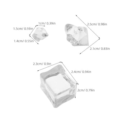 310pcs Realistic Resin Ice Cubes and Crushed Ice Vase Fillers Acrylic Decorative Fake Chips for Wedding Centerpiece Christmas Table Scatter Photography Props