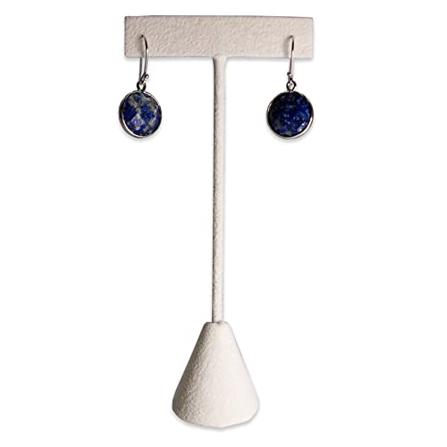 6Pcs Set Earring T Stand Display Set, Jewelry Display Stand for Showroom and Tradeshow Showcase Displays, various materials, 4 1/2 H in; 5 3/4 H in; 6 3/4 H in (Beige Suede) - color: Beige Suede