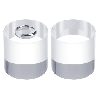 uxcell 2pcs Acrylic Cylinder Display Blocks, 40 x 40 mm/1.6" x 1.6" Clear Jewelry Display Base Polished Cube Riser Stand Display Holder Base for Bracelet Jewelry Cosmetics Crafts - size: 40 x 40mm