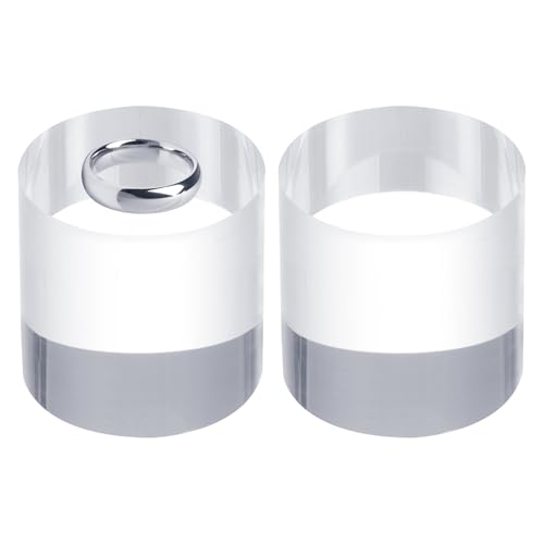 uxcell 2pcs Acrylic Cylinder Display Blocks, 40 x 40 mm/1.6" x 1.6" Clear Jewelry Display Base Polished Cube Riser Stand Display Holder Base for Bracelet Jewelry Cosmetics Crafts - size: 40 x 40mm