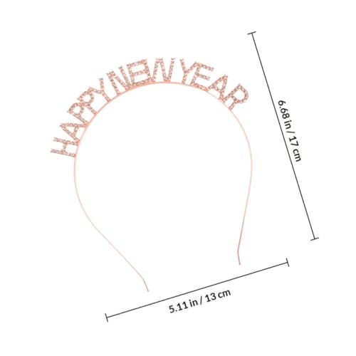 New Year Headbands 2pcs Glitter Party Hair Accessories with Rhinestones, Silver and Rose Gold Colors, Women’s Spring Festival Photo Booth Props