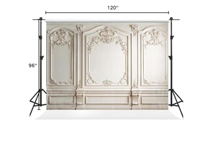 Kate 10×8ft Retro Indoor Backdrop Photography European Style Gypsum Pattern Background Classic Portrait Background Photography Studio Props Picture Video - size: 10×8ft