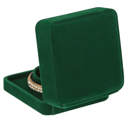 LETURE 4 Pieces Classic Velvet Bracelet Bangle Pendant Necklace Gift Box, Travel Jewelry Box Display Storage Case for Gift, Wedding, Engagement, Proposal, Birthday (4PCS Bracelet-GREEN) - color: 4PCS Bracelet-GREEN