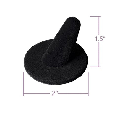 Black Velvet Ring Display Stand, 10PCS Ring Holder and Organizer, Jewelry Display Stand for Storage