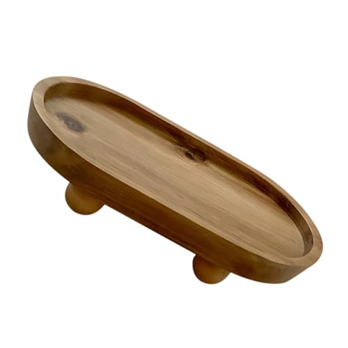 Toyvian Wooden Key Tray and Aromatherapy Display Tray, Multi-Functional Jewelry Holder and Decorative Vanity Plate for Entryway and Desk Organization
