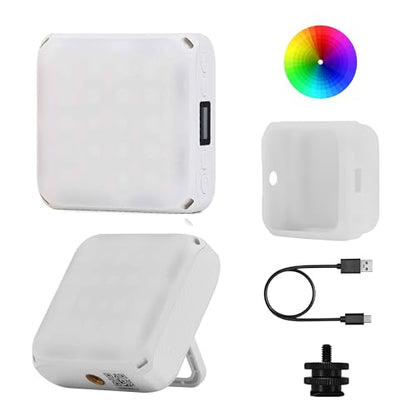 ZENIKO VS5 R Magnetic RGB LED Video Light with Soft Diffuser, Small Panel Light for Photography, Vlog, Live Streaming, HSI 36000 Colors, 2500K-8500K, CRI 95+, TLCI 96+, 13 FX Modes, APP Control - color: White