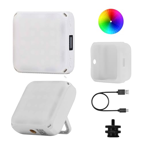 ZENIKO VS5 R Magnetic RGB LED Video Light with Soft Diffuser, Small Panel Light for Photography, Vlog, Live Streaming, HSI 36000 Colors, 2500K-8500K, CRI 95+, TLCI 96+, 13 FX Modes, APP Control - color: White