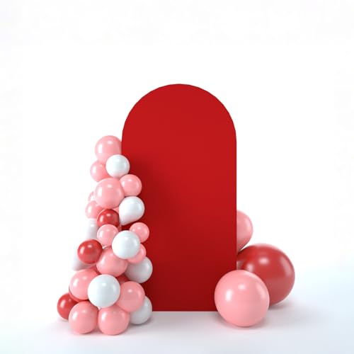 bricia Wedding Arch Backdrop Stand Cover, 5FT Double Sided Stretchy Arch Cover Fitted Wedding Birthday Party Banquet Decoration (Red 60''Lx25.2''W) - color: Red, size: 5FT
