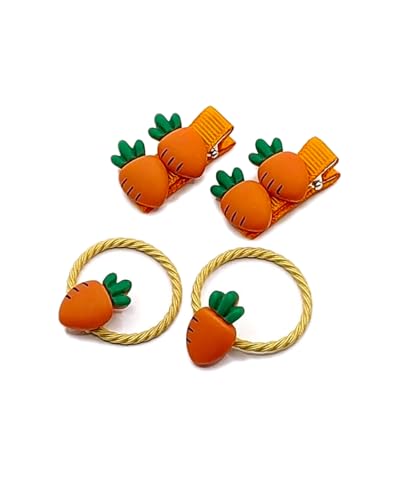 Easter Carrot Hair Clips Baby Girls Rabbit Carrot Hair Pin Easter Bunny Carrot Clips JHE54 (4 Pcs-Set A) - color: 4 Pcs-Set A