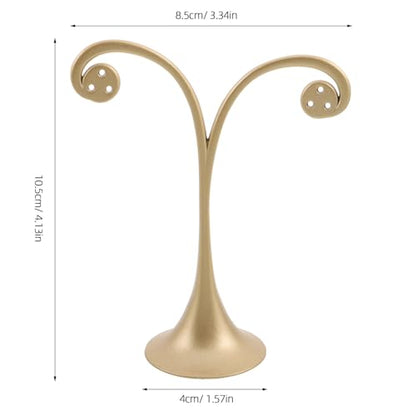 Metal Earring T Bar Stand - 6 Holes Retail Display Holder T Earring Display Holder - Jewelry Stand with Base for Show Jewelry Online Stores Photography Prop - color: Golden