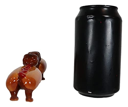 Ebros Kissing Hot Dog Sausage Wiener Dachshunds Couple In Ketchup And Mustard Salt Pepper Shakers Ceramic Magnetic Figurine Set 4.75"L
