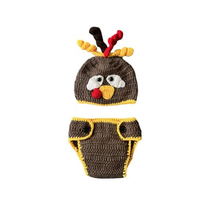 Christmas Newborn Baby Photography Props Outfits Halloween Turkey Hat Short Hat ﻿Pants Set Infant Baby Boy Girl Photoshoot ﻿