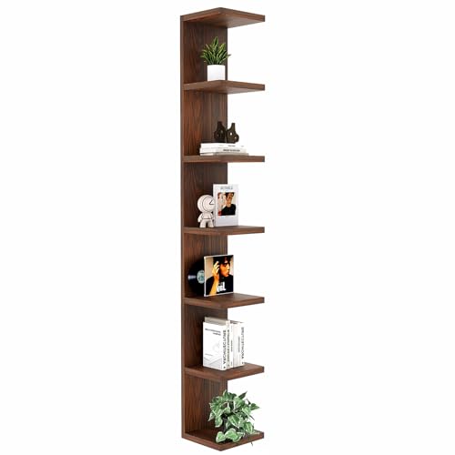 LitaEther Lack Wall Shelf,Display Floating Shelf (Solid Wood, 7 Tier) - color: Solid Wood, size: 7 Tier