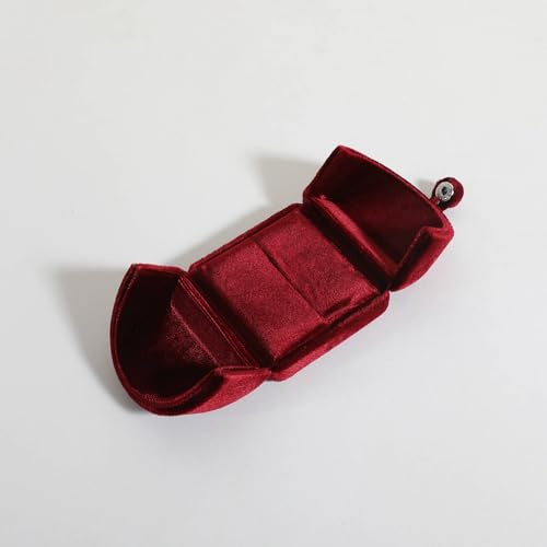 Red Velvet Jewelry Organizer Box, Soft Lined Jewelry Display Holder with Luxury Design, Elegant Jewelry Display Case for Women【Ring Storage, Red】 - color: Red
