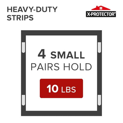 X-Protector Picture Hanging Strips - 20 Pairs Damage Free Picture Hangers - Self Adhesive Hangers Without Nails - Heavy Duty Wall Hanging Strips - Wall Sticky for Hanging Up to 10 LBS (Size S) - size: S
