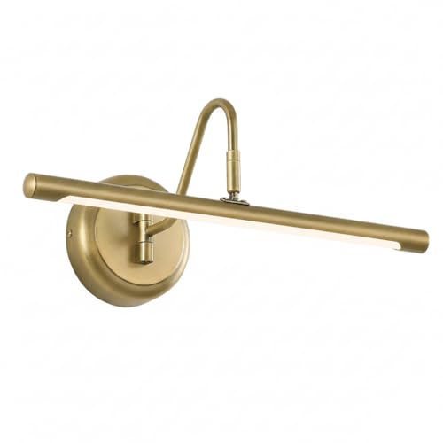 JOOSENLUX 16.5" Brass Picture Light Hardwired, Adjustable LED Art Display Lighting Fixture, 3000K Warm Dimmable Wall Sconce for Painting Portrait Gallery, Vintage Gold Metal Indoor Bedroom - color: Hard-Wired Brass, size: 16.5 inch Dimmable