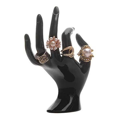 HOMEGOAL Hand Jewelry Holder, Bracelet Ring Watch Jewelry Display Holder Stand, Mannequin Hand, Polyresin, 7 Inch (Black) - color: Black
