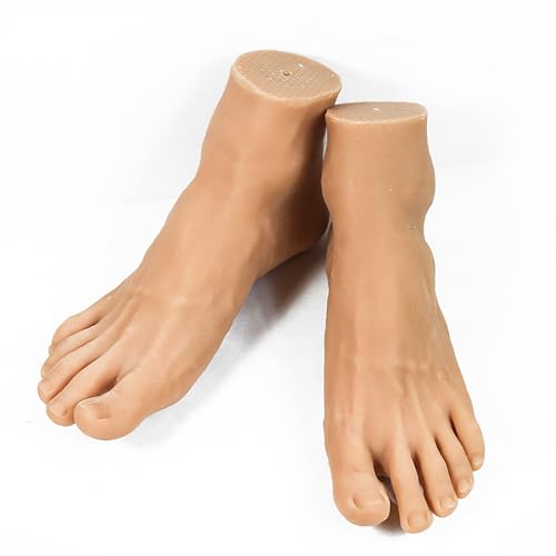 1 Pair Silicone Lifesize Male Mannequin Foot with Bone Display Jewerly Sandal Shoe Sock Display Art Sketch （4201） ( Size : Silicone ) - size: Silicone