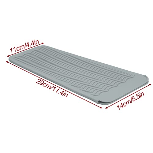 1Pack Silicone Heat Resistant Mat Pouch for Hair Straightener, Curling Iron, Flat Iron and Hot Hair Tools Grey - color: Grey, size: 1 Pack