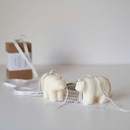 Polar Bear Shape Scented Candle,Floral Aroma Soy Wax Sculpture for Home Decor,Wedding Table Centerpiece & Photo Prop,Smokeless Fragrance Gift for Animal Lovers