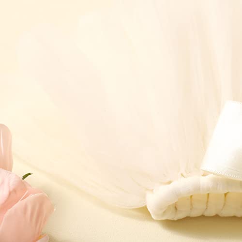 Ylsteed Newborn Girls Photography Prop Infant Tutu Skirt Newborn Lace Tulle Skirt Girl Photo Shoot Outfits Infant Princess Costume Clothes Photo Props-Beige - color: Beige