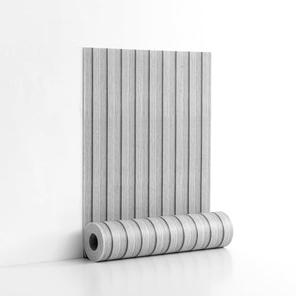 Peel and Stick PVC Slat Wall Panels, Wood Grain Self-Adhesive Soundproof Moisture-Resistant Paneling, 3D Faux Wood Panels for Bedroom Bathroom Walls & Ceilings 118"x15.75"(Gray,13Sq.ft) - color: Gray