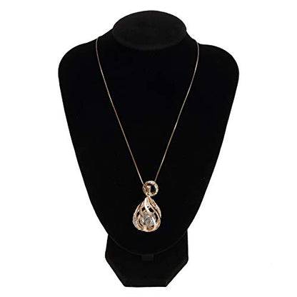 Foraineam 3 Pack Black Velvet Necklace Bust Display 3D Jewelry Chain Organizer Mannequin Model Display Stand Holder