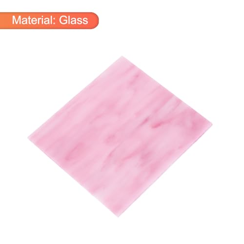 MECCANIXITY Stained Glass Sheet Mosaic Tile 3.9 Inch x 3.9 Inch Bright Pink Stained Glass Sheets for Crafts DIY, Art Project - color: Bright Pink