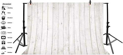 Yeele 12x8ft Vintage Wood Backdrop Retro Rustic White and Gray Wooden Floor Background for Photography Kids Adult Photo Booth Video Shoot Vinyl Studio Props