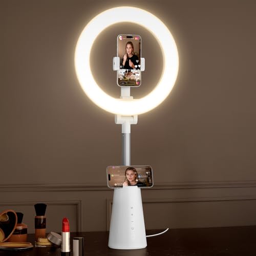 Ring Light for Makeup and Video Recording, 11" Desk Ring Light with 13.5" Stand & Phone Holders, Touch Control, Dimmable LED Selfie Light for Makeup, Video, Zoom Calls, Live Stream, YouTube&TikTok