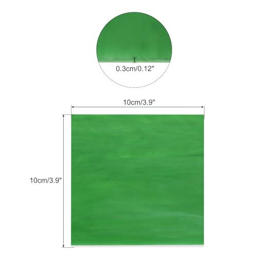 MECCANIXITY Stained Glass Sheet Mosaic Tile 3.9 Inch x 3.9 Inch Bright Green Stained Glass Sheets for Crafts DIY, Art Project - color: Bright Green