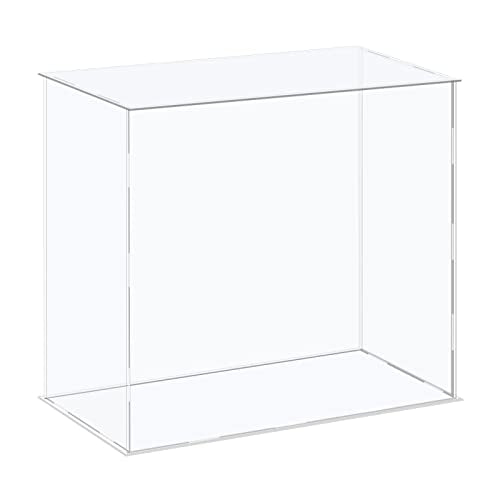MECCANIXITY Acrylic Display Case Plastic Box Cube Storage Box Clear Assemble Showcase 16.1x8.3x14.1 Inch for Collectibles - size: 16.1x8.3x14.1 Inch